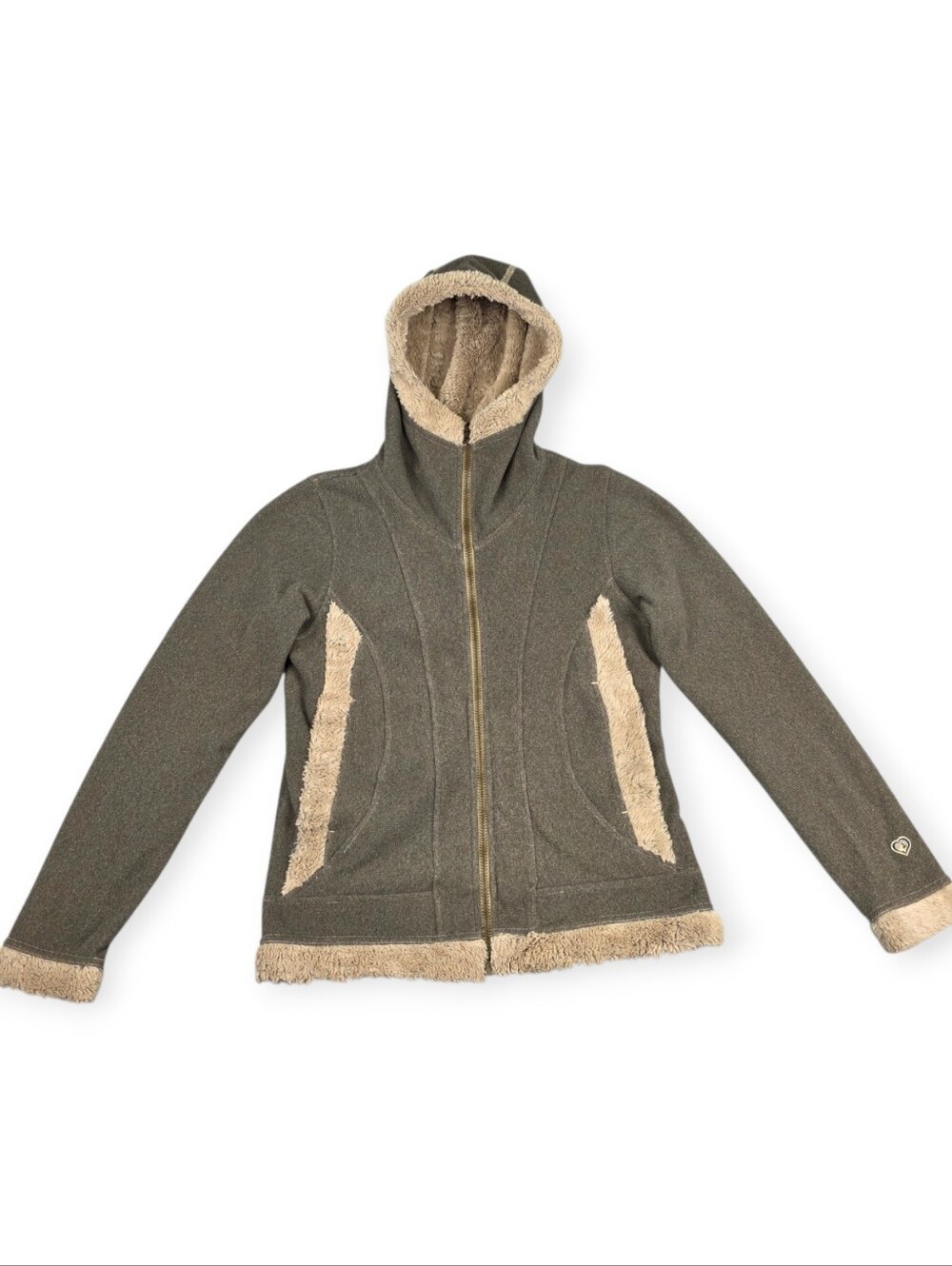 KÜHL "Born In The Mountains" Full Zip Fleece Hooded Sweater Women's Small Brown